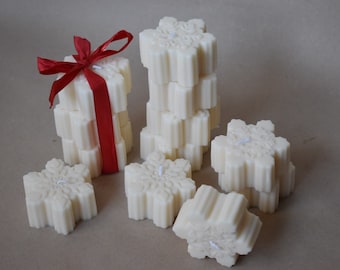 Bougies flocons / bougie flocon de neige / bougie en forme de petit flocon de neige / bougie de noël / christmas candle / bougie belge /