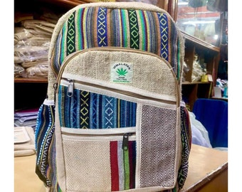 Valentines Day Gift for Him/Her Boho School Backpack Medium Himalayan Hemp Bag School College Hippie Bohemian Backpacks for Men & Women