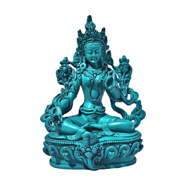 Gift for Mom Green Tara Buddhist Spiritual Statue 18 Cm Green Tara Resin Buddha Statue Handcrafted Buddha Decor #HomeDecor