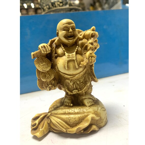 Money Buddha 4 Inch Laughing Buddha Statues for Lucky Happiness