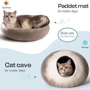 Cat Cave Bed With Free Cat Toy Handmade Wool Cat Bed Cat Lovers Gift ...