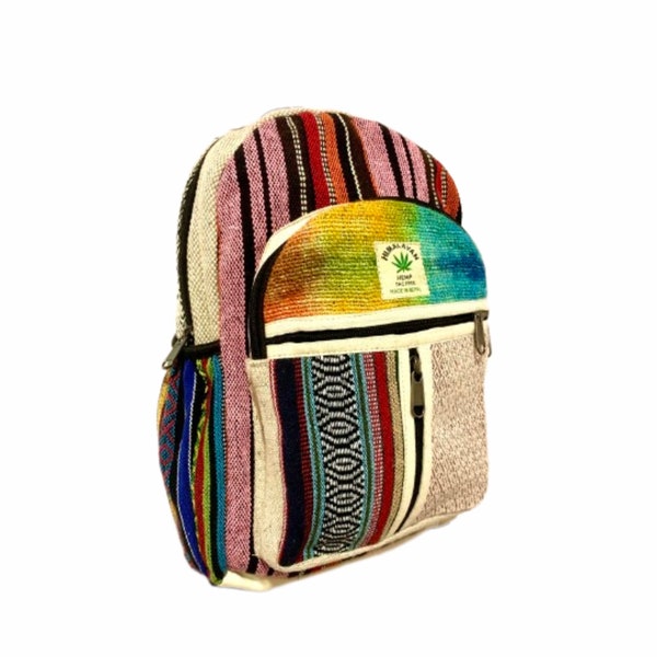 Himalayan Mini Hemp Backpack for Women Boho Bag - Eco Friendly Unisex Durable Small Hemp Coton Hemp Bag Unisex Fashion Bag Birthday Gift