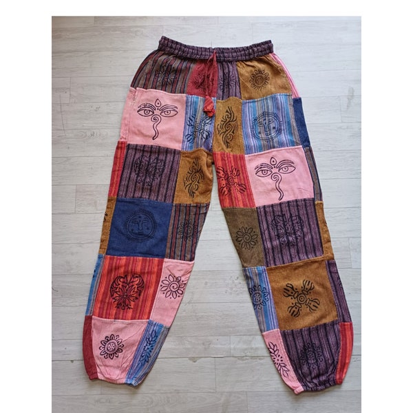 Geburtstagsgeschenk für Freundin/Ihre Boho Hippie Patchwork Festival Hose Boho Hippie Patch Hose Sommerkleidung Sommerhose Yogahose