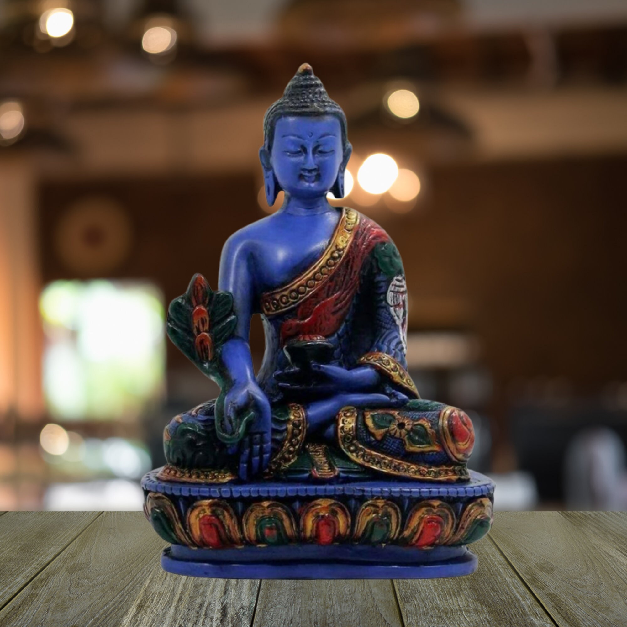 Medicine Buddha Statue Blue - Etsy