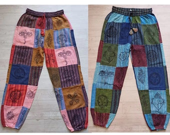 Mothers Day Gift, 2 Pcs Hippie Patchwork Pants Handmade Patchwork Clothing for Women Gift for Mom/Wife/Sister Bohomian Pants Summer Trouser