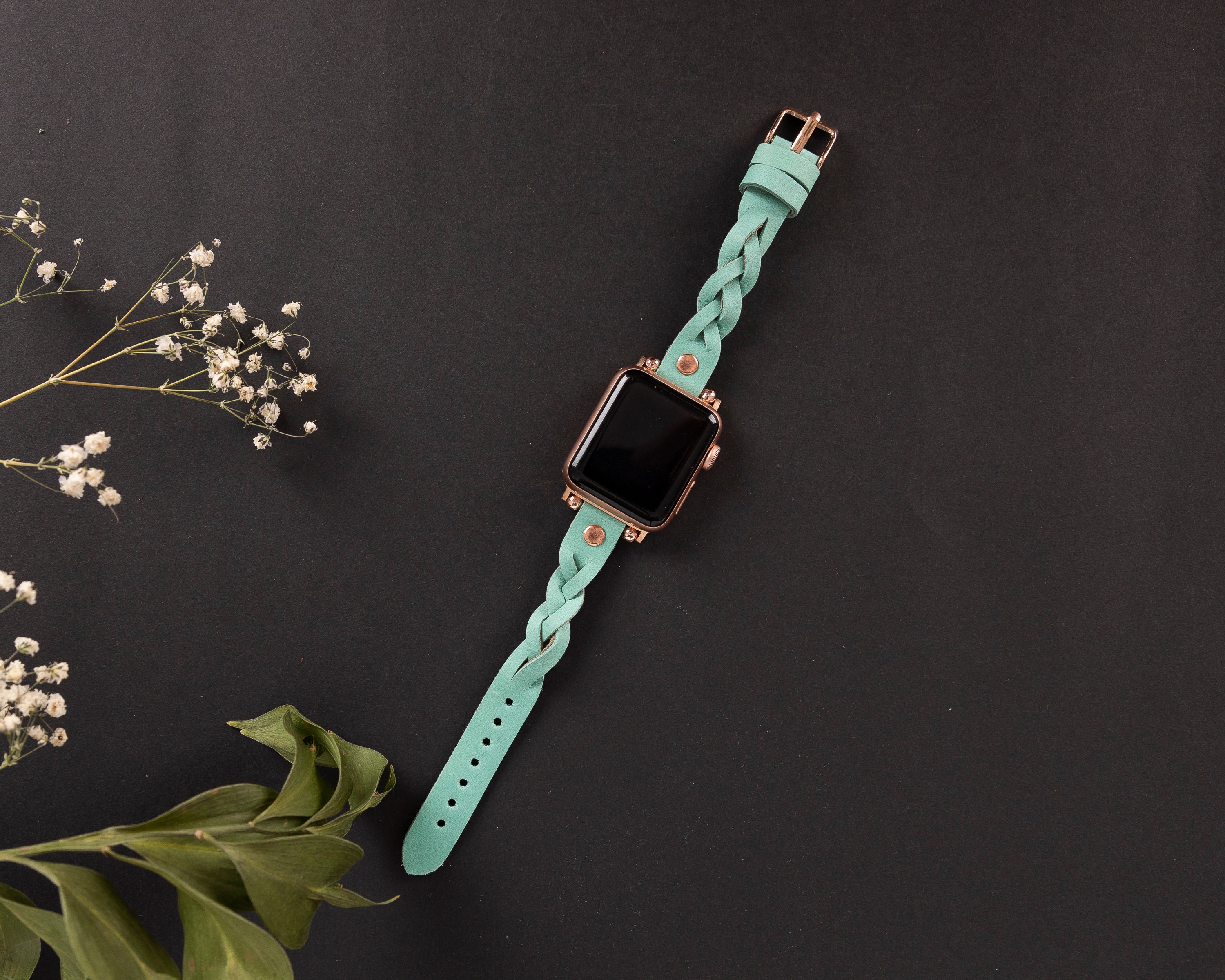 Bright Brown Braided Apple Watch Band 38 mm 40 mm 42 mm 44 Etsy