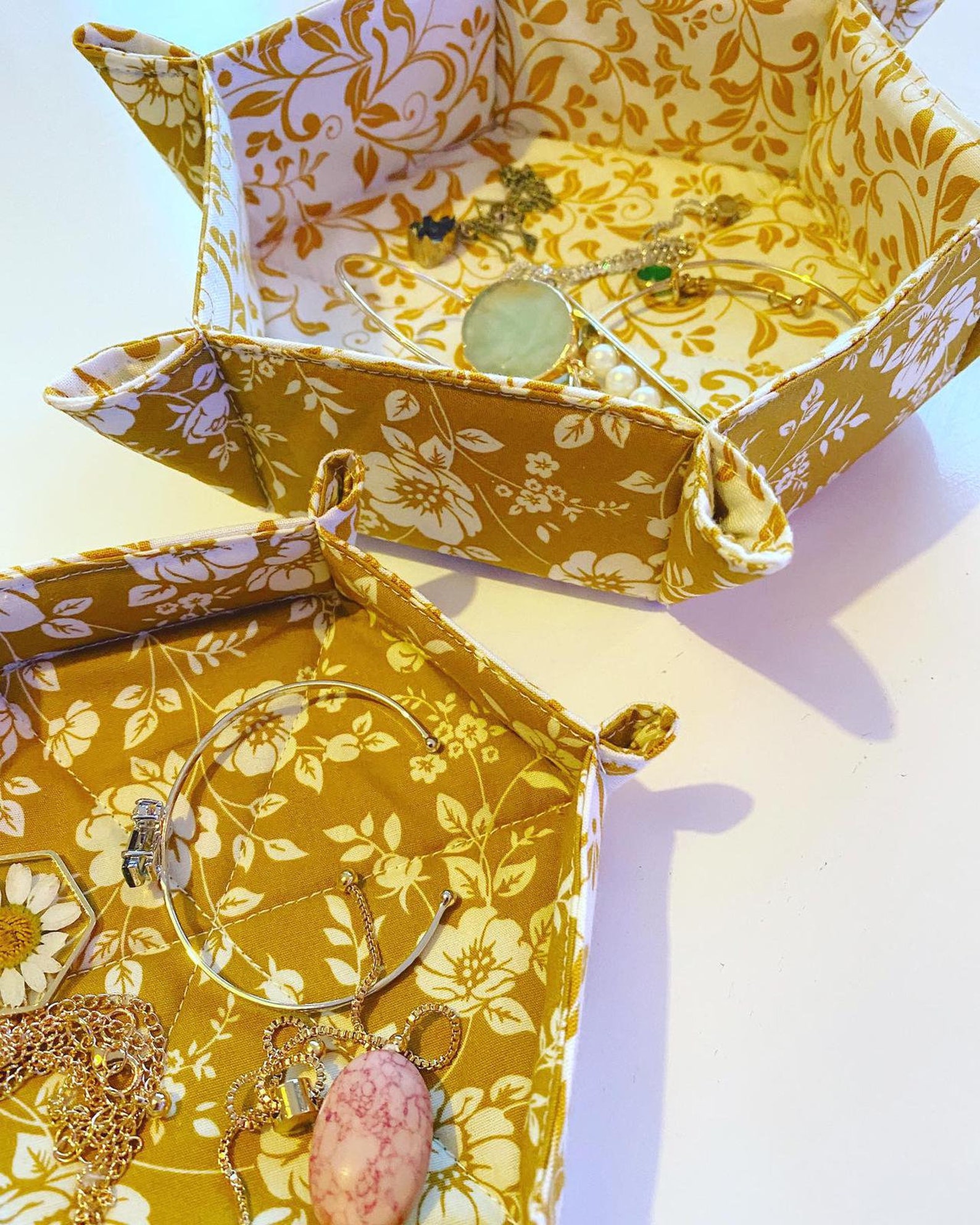 Trinket Tray Fabric Tray Jewelry Tray Trinkets Sweets Etsy