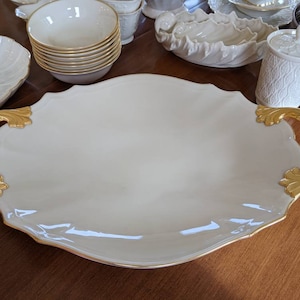 Lenox Valencia - Large Serving Platter With Gold Handles - 16.5 Inches