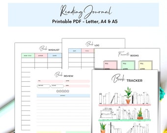 Reading Planner Printable Reading Journal Bundle Book Lover's Printable ...
