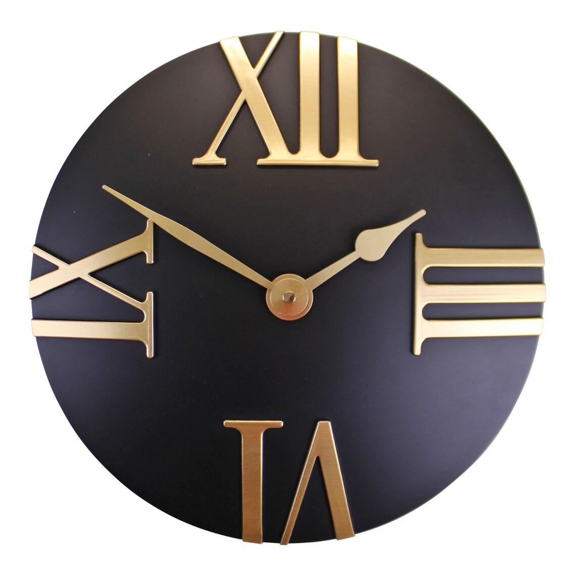 Wall Clock Stylish Black And Gold Wall Clock Amazing Home Etsy