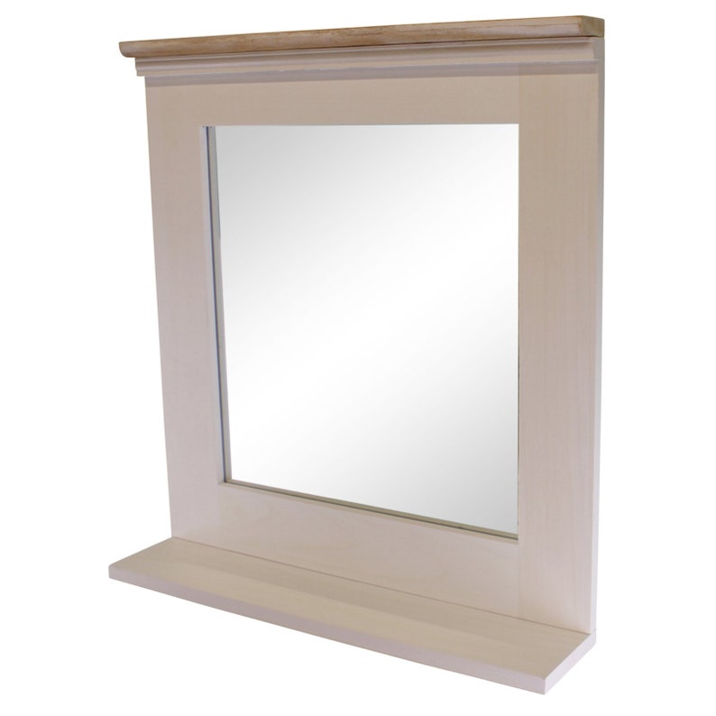 Whitewashed Wall Mirror With Vanity Shelf Etsy UK