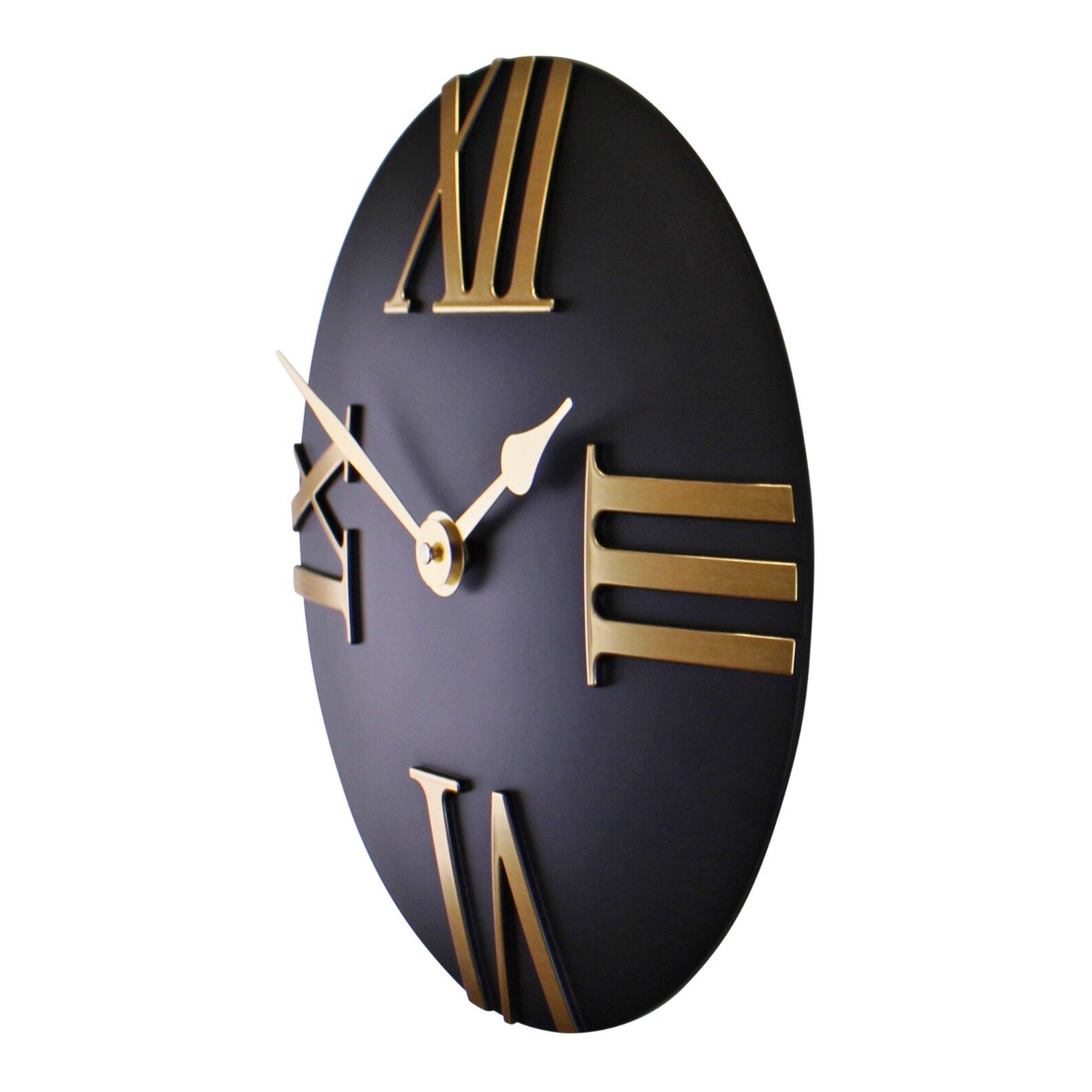 Wall Clock Stylish Black And Gold Wall Clock Amazing Home Etsy