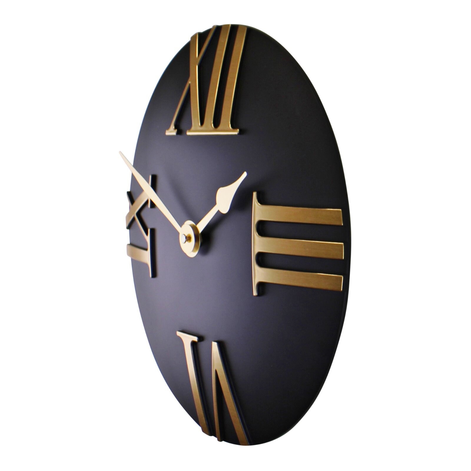 Wall Clock Stylish Black And Gold Wall Clock Amazing Home Etsy