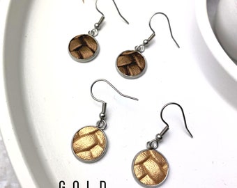 Unique faux leather earrings