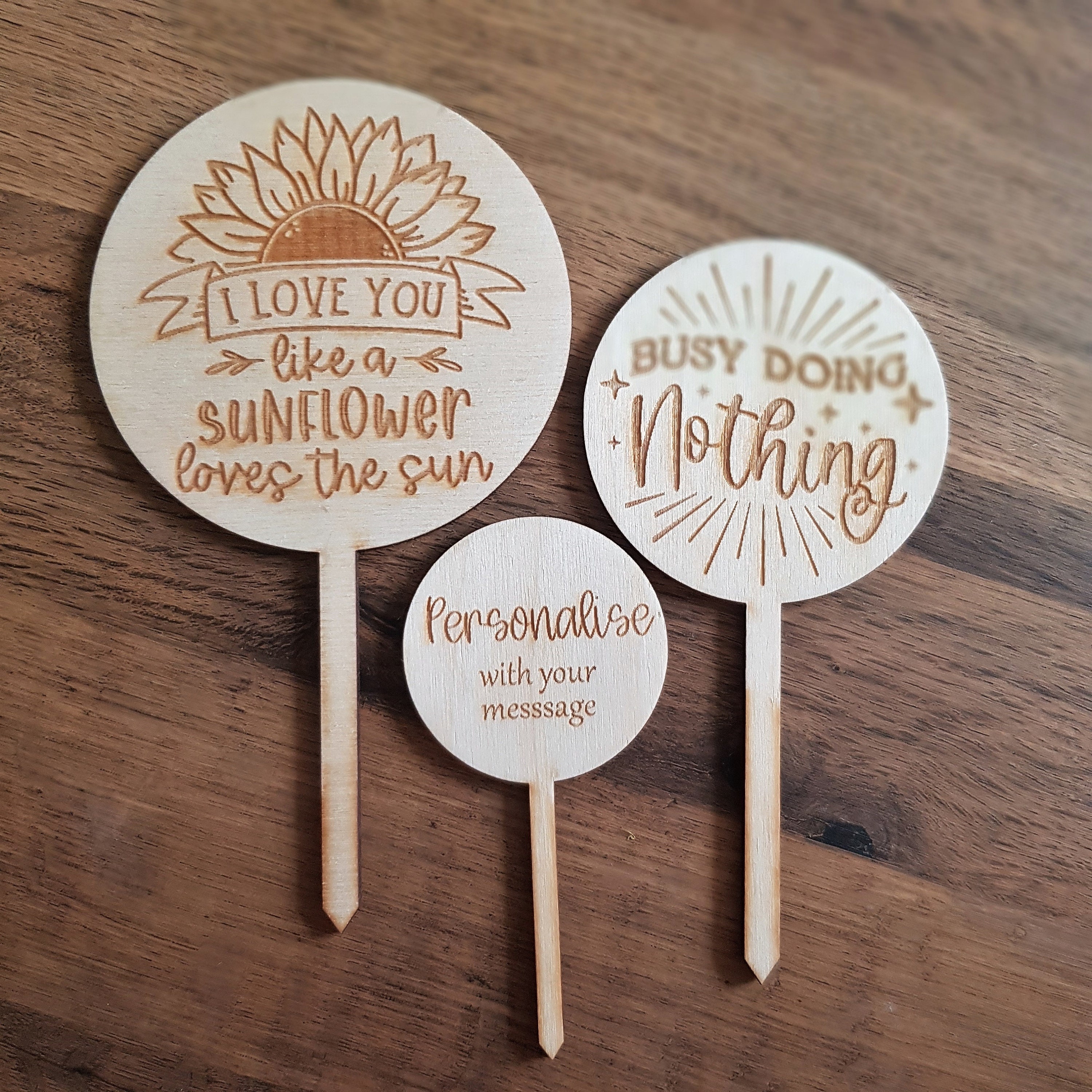 Personalised Wood Plant Gift Tag Plant Label Laser Cut and Etsy UK