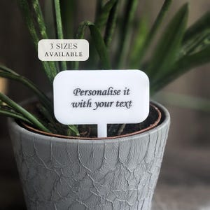 Personalised Plant Marker, Acrylic Custom Text Sign, Flower Pot Label, Garden Lovers Gift