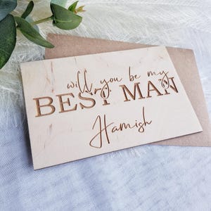 Carte en bois personnalisée - Proposition de mariage souvenir - Serez-vous mon témoin ?