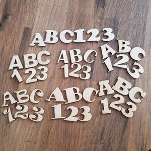 Alphabet en bois, lettres et chiffres découpés au laser, hauteur 2-15 cm - Décoration d'intérieur et projets DIY