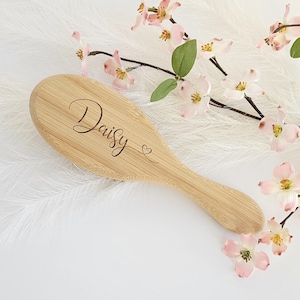 Eco friendly bamboo hairbrush, Personalised with your name, Laser engraved, Dancer Girlfriend Mother, Teenage Girl Christmas Valentine gift