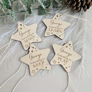 Personalised Something You Want, Need, Wear & Read - Christmas Wooden Gift Tags