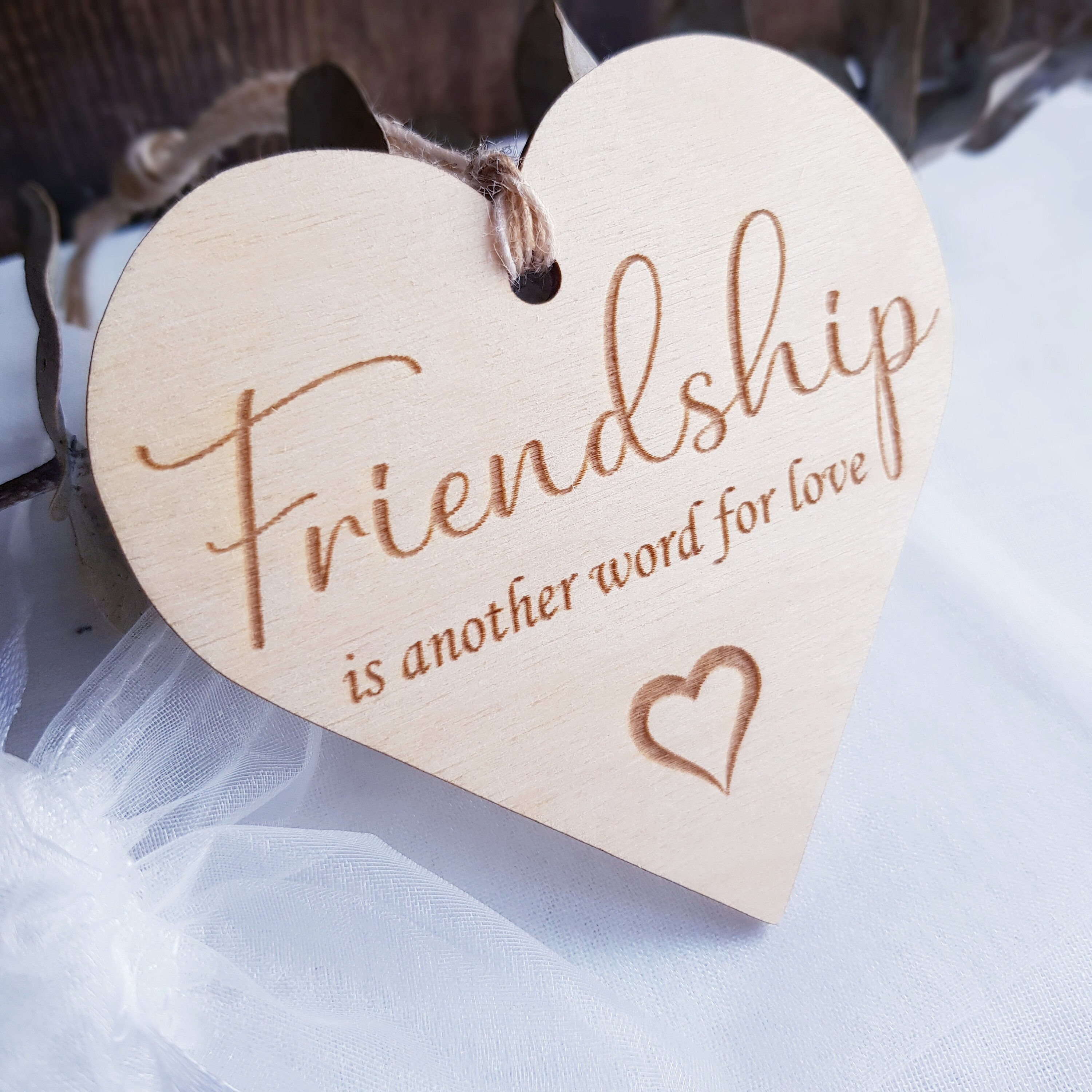 Friends Wooden Gift Plaque Personalised Tag Friendship is - Etsy