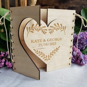 Carte en bois de mariage personnalisée - souvenir d'anniversaire rustique - personnalisez vos souhaits - anniversaire, fiançailles, pendaison de crémaillère