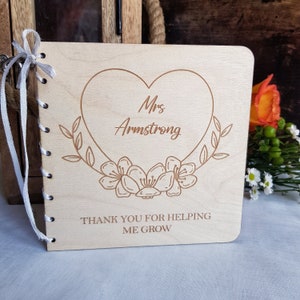 Personalised Thank You Card. Custom Wooden Gift, Graduation Keepsake, School Leavers, End Of Term, Teaching Assistant, Teacher Appreciation