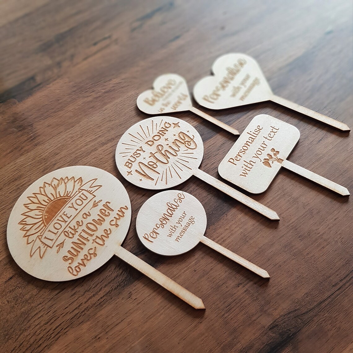 Personalised Wood Plant Gift Tag Plant Label Laser Cut and Etsy UK