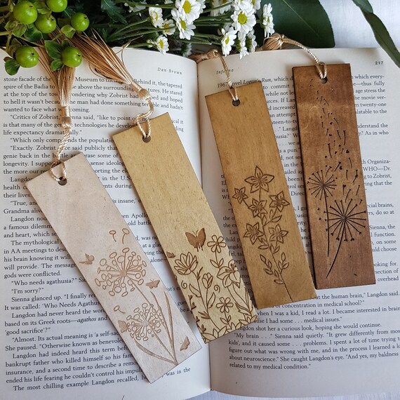 Personalised Engraved Wooden Bookmark, Gift for a Book Lover, Mum