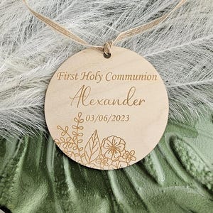 Lembrança personalizada da Primeira Comunhão - Presente Rústico de Madeira - Pamiatka Pierwszej Komunii Swietej - Confirmação de Batismo