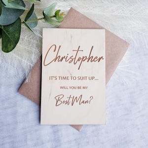 Carte en bois personnalisée - Il est temps d'enfiler votre costume, de vous mettre en kilt - Souvenir de proposition de mariage - Serez-vous mon témoin ?