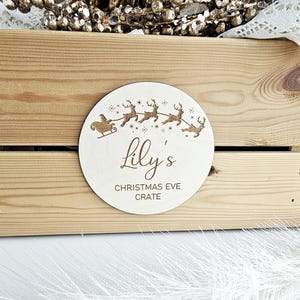 Personalisierte Heiligabend Box / Kistenetikett, Baby erste Weihnachtsscheibe, Meilensteinkarte / Scheiben Photo Prop Plaque | Social Media Flat Lay Prop