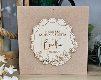 Personalised First Holy Communion Card, Confirmation, Christening, Baptism gift - Pierwsza Komunia Swieta, Bierzmowanie, Chrzest