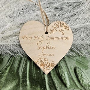 Souvenir personnalisé de la première communion - cadeau rustique en bois - Pamiatka Pierwszej Komunii Swietej - confirmation de baptême de baptême