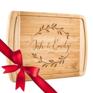 Engraved Names Cutting Board - Customize your Bamboo Charcuterie Board - Anniversary, Engagement, Housewarming, First Home, Mothers Day Gift
