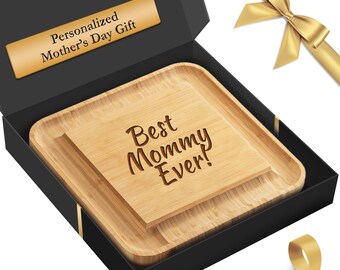 Engraved Couple Name & Date Charcuterie Board set - Bamboo Wood Cheese board - Unique Valentines Day Gift - Bridal Shower Gift -Gift for mom