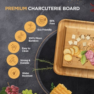 Personalized Serving Tray Charcuterie Board Set Custom Engraved Cheese Board Cutting Board for Wedding, Mother's Day Gift & Engagement image 5