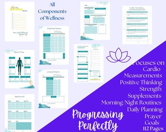 112 Pages-Progressing Perfectly-Wellness Tracker