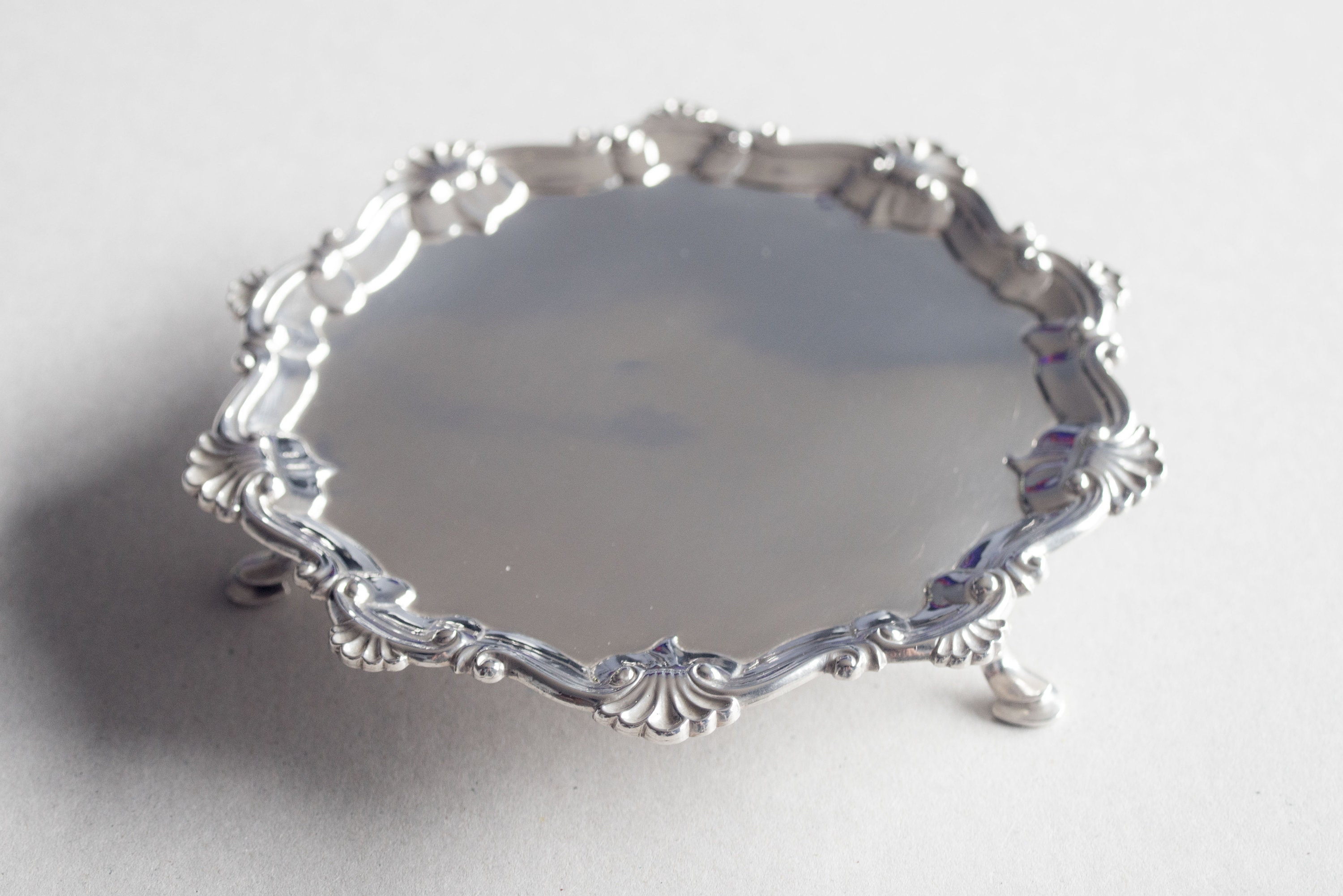 Antique Silver Salver, Tray, London 1764, Thomas Hannam & Richard Mills