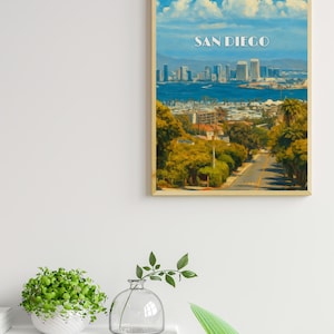 San Diego Travel Poster- Printable Wall Art, California Beach Decor, Digital Download