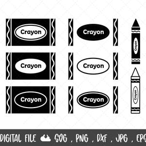 Crayon SVG, Crayola Svg, Crayon Wrapper Svg, Crayon Costume Svg, Halloween Crayon Svg, Crayon Cut-bestand, Crayon Cricut en Silhouette Cut-bestand