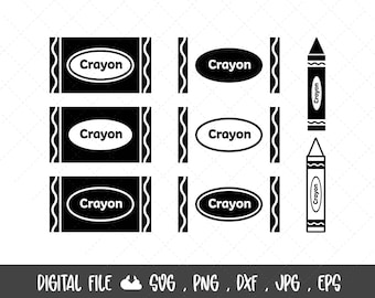 Crayon SVG, Crayola Svg, Crayon Wrapper Svg, Crayon Costume Svg, Halloween Crayon Svg, Crayon Cut-bestand, Crayon Cricut en Silhouette Cut-bestand
