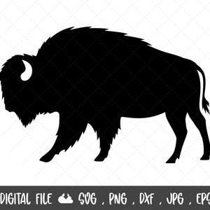 Bison SVG, Buffalo SVG, Wild Animals svg, Bison Silhouette,American Bison, Bison Clipart, Bison PNG,Wildlife svg, Cut File Cricut,Silhouette