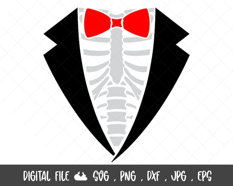 Tuxedo Skeleton Skeleton Svg Halloween SVG Tux and Bow Tie - Etsy Ireland