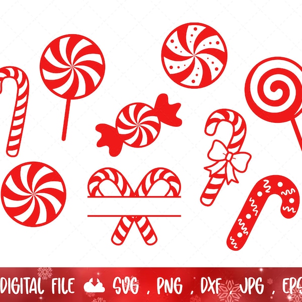 Christmas candy svg, Holiday Candy SVG, Swirl SVG, Peppermint Candy Cane Christmas Candy Dxf Vector Files for Cutting | Download for Cricut