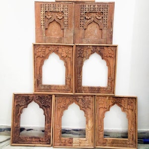 Old Indian Temple Mirror , Reclaimed Mirror, Antique Furniture, Home Decor, Set of 8