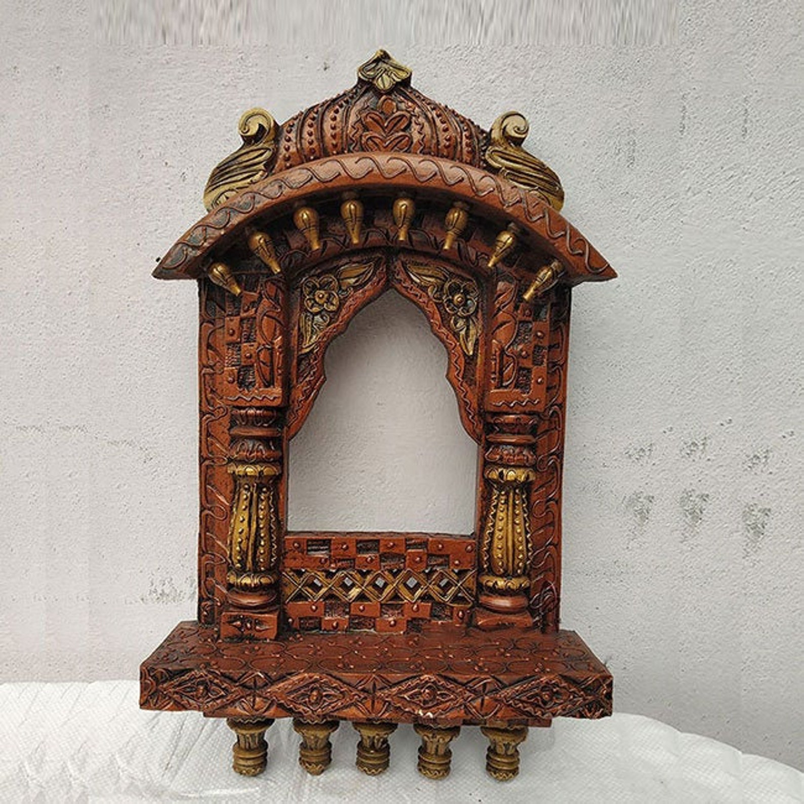 Rajasthani Style HandCarved Wooden Jharokha Wall Frame Wall Etsy