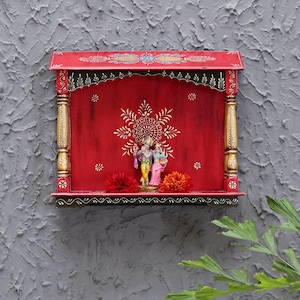 Wooden Temple Mandir Handcrafted Mandir Pooja Ghar Mandap For Worship Home Handicraft Pooja Room Decor Art