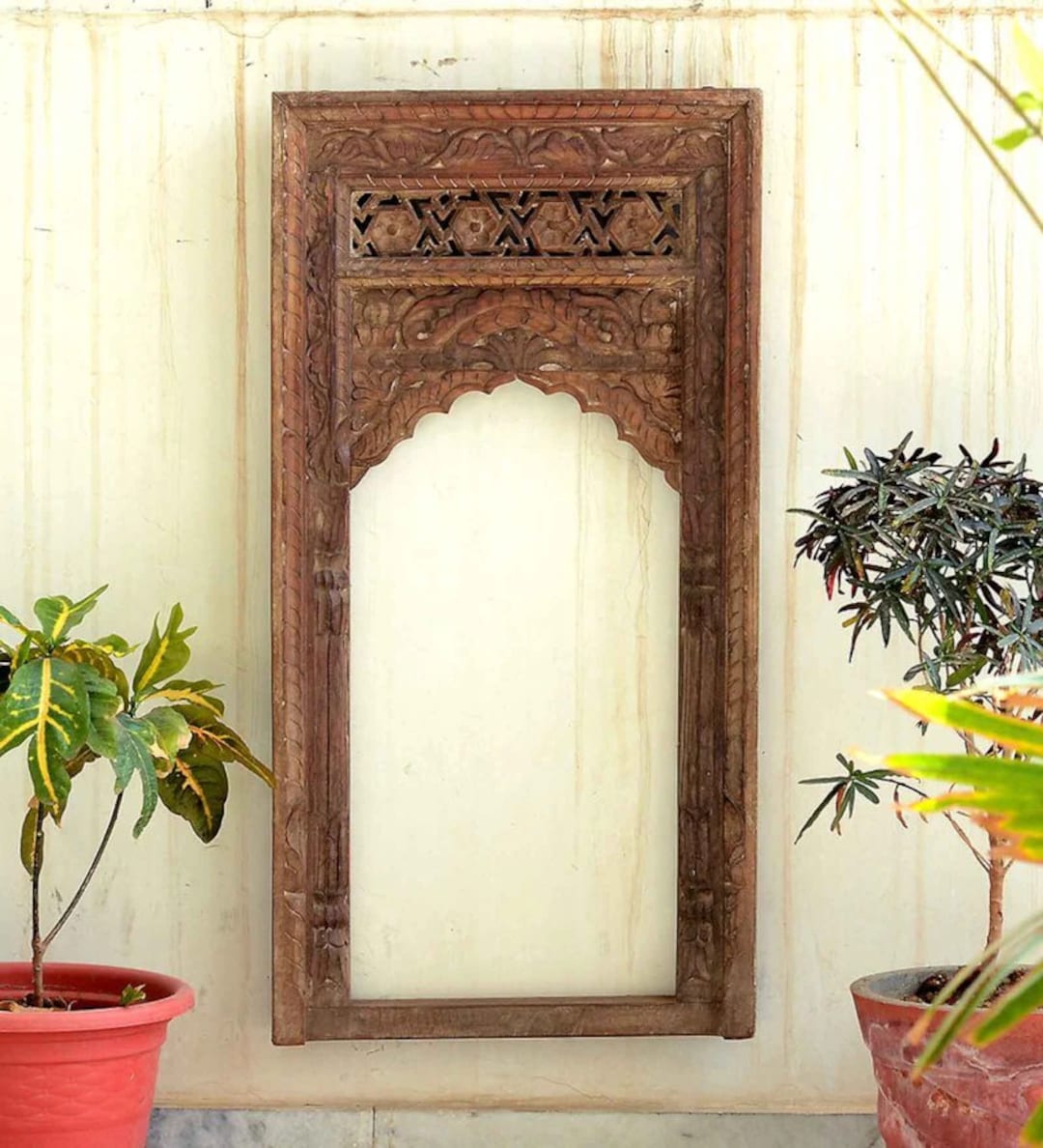 Traditional Antique Wood Jharokha Rajasthani Style Handcarved Wooden