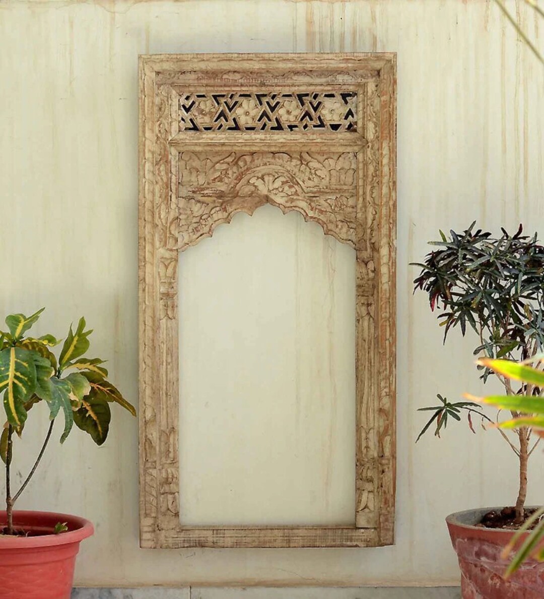 Traditional Antique Wood Jharokha Rajasthani Style Handcarved Wooden